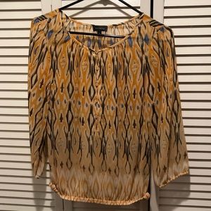 Orange yellow pattern top